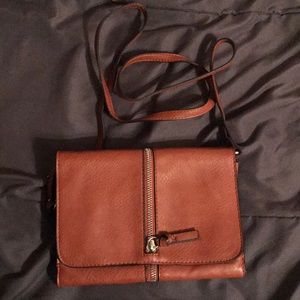 Faux leather small tri fold purse